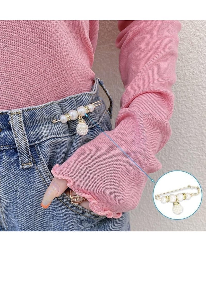 13 Pcs Pearl Brooch Pins,Fashion Sweater Shawl Clips Muslim Scarf Hijab Pins,Faux Pearl Collar Waist Pants Safety Pin for Women Girls,Neckline Pins Clothing Dresses Decoration Accessories  - Image 5