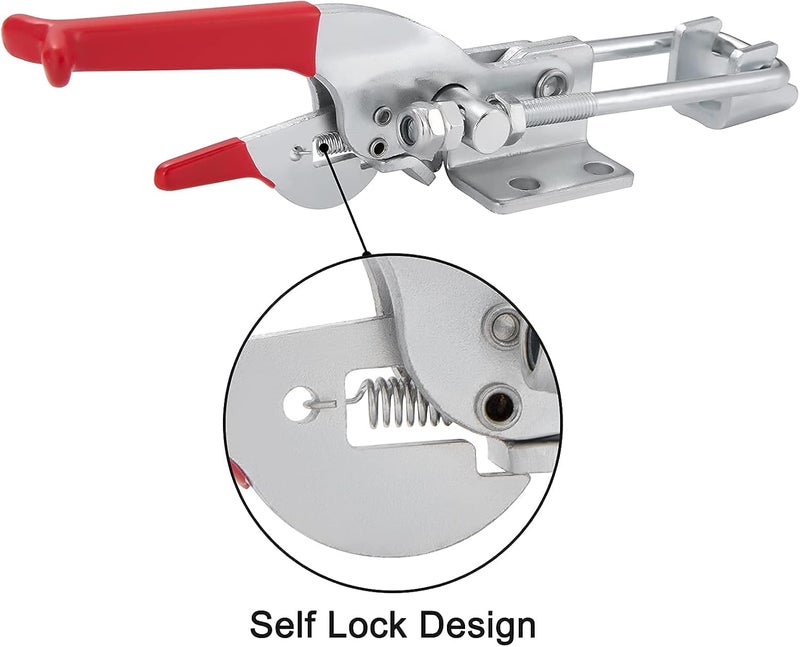 Accessbuy Self-Lock Large Toggle Latch, 2000Lbs Holding Capacity, Adjustable U-Bolt Heavy Duty Toggle Latch Clamp for Machine,Smoker lid,Tire Carrier and More (7.87 inch) - Image 4