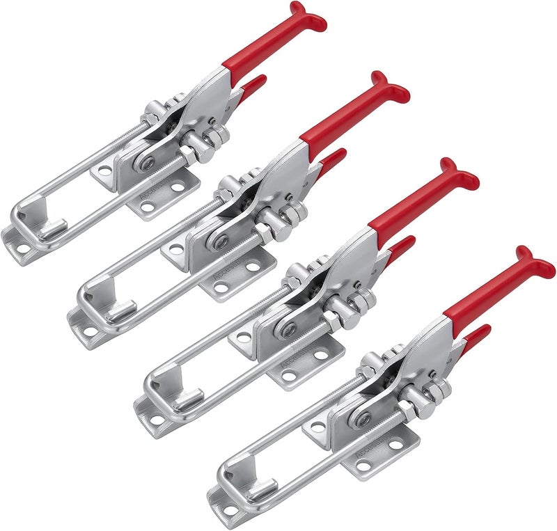 Accessbuy Self-Lock Large Toggle Latch, 2000Lbs Holding Capacity, Adjustable U-Bolt Heavy Duty Toggle Latch Clamp for Machine,Smoker lid,Tire Carrier and More (7.87 inch) - Image 1