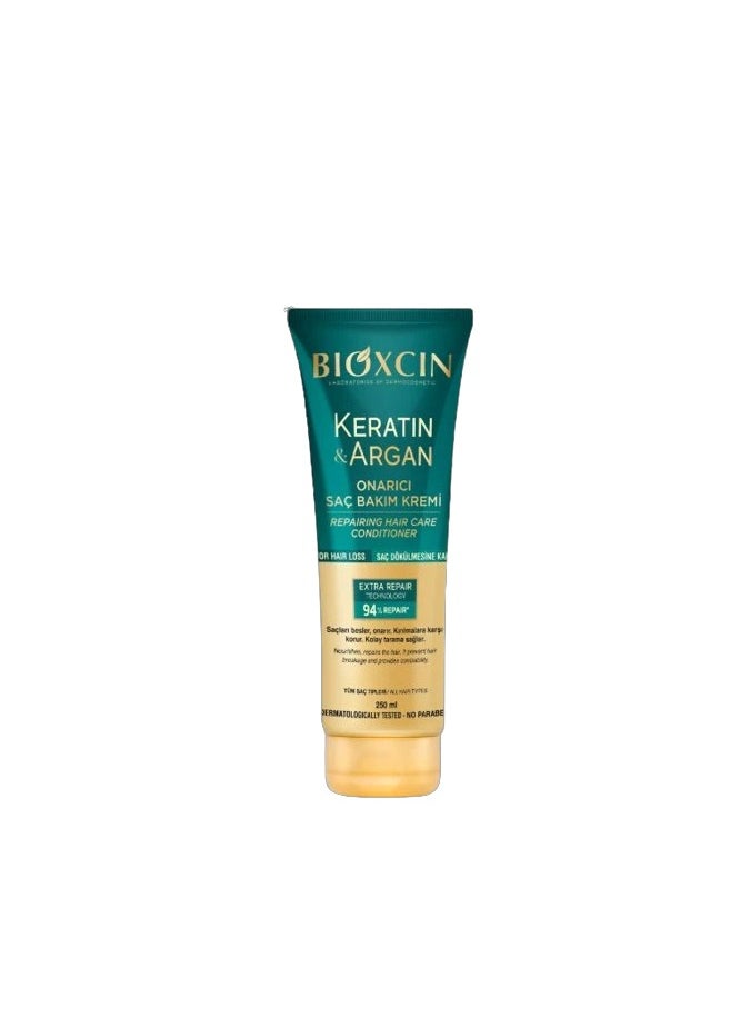 BIOXCIN - Keratin Argan Repair Hair Care Cream 250 ml for Worn and Damaged Hair - Image 1