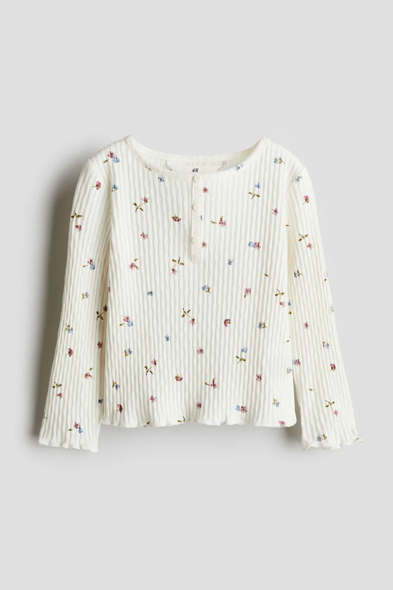 H&M Pointelle jersey top
