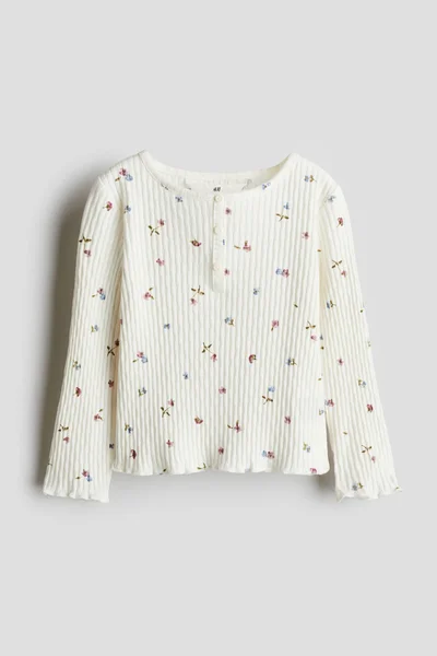 H&M Pointelle jersey top