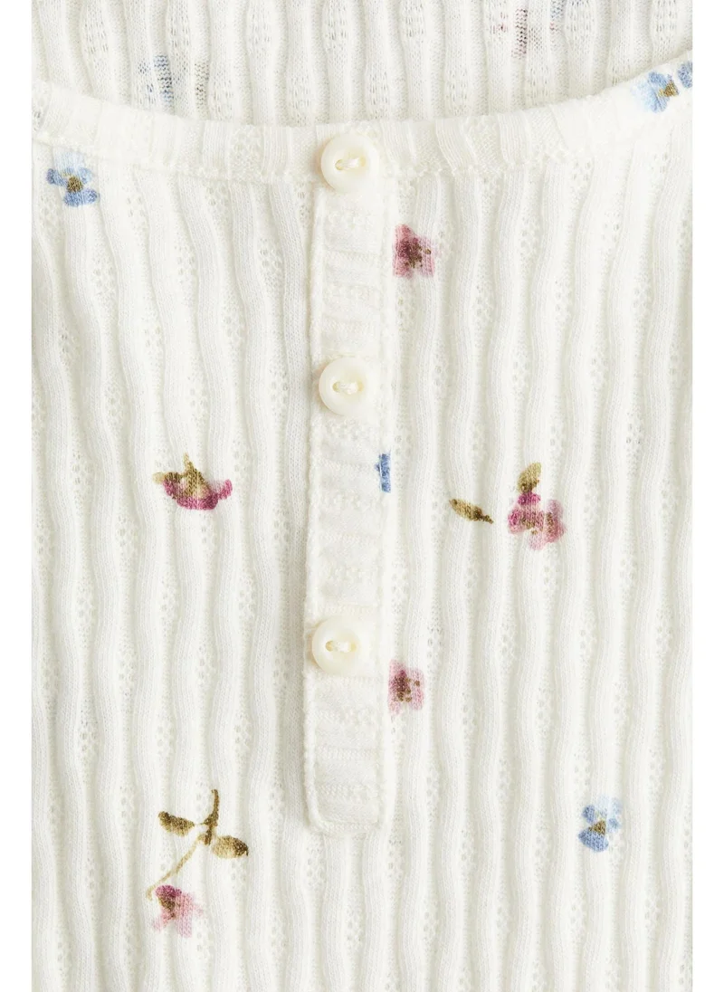 H&M Pointelle jersey top