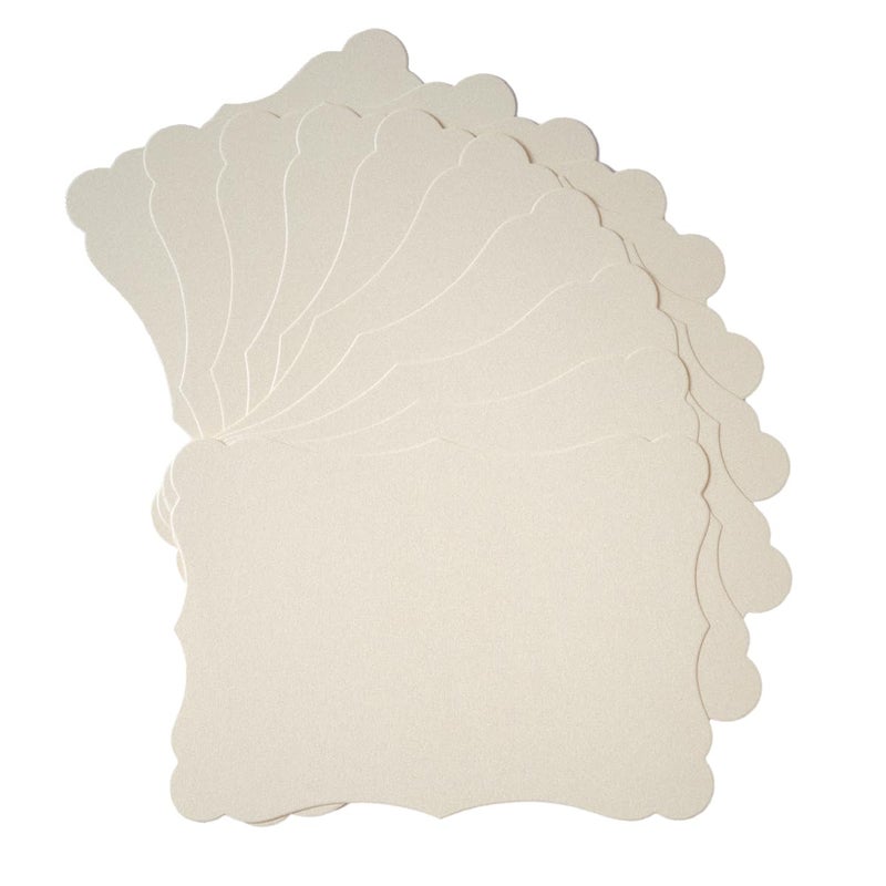 Homtable 50 Pack Shiny Blank Cardstock Greeting Cards for DIY Crafts (Cream Color, 5x7IN) - Image 1