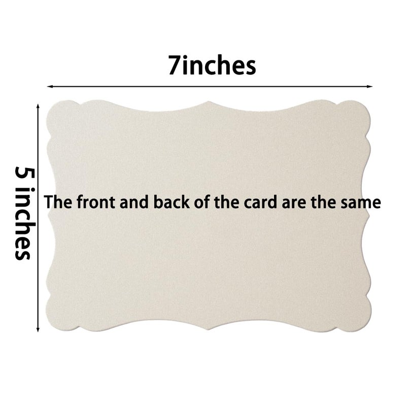 Homtable 50 Pack Shiny Blank Cardstock Greeting Cards for DIY Crafts (Cream Color, 5x7IN) - Image 2