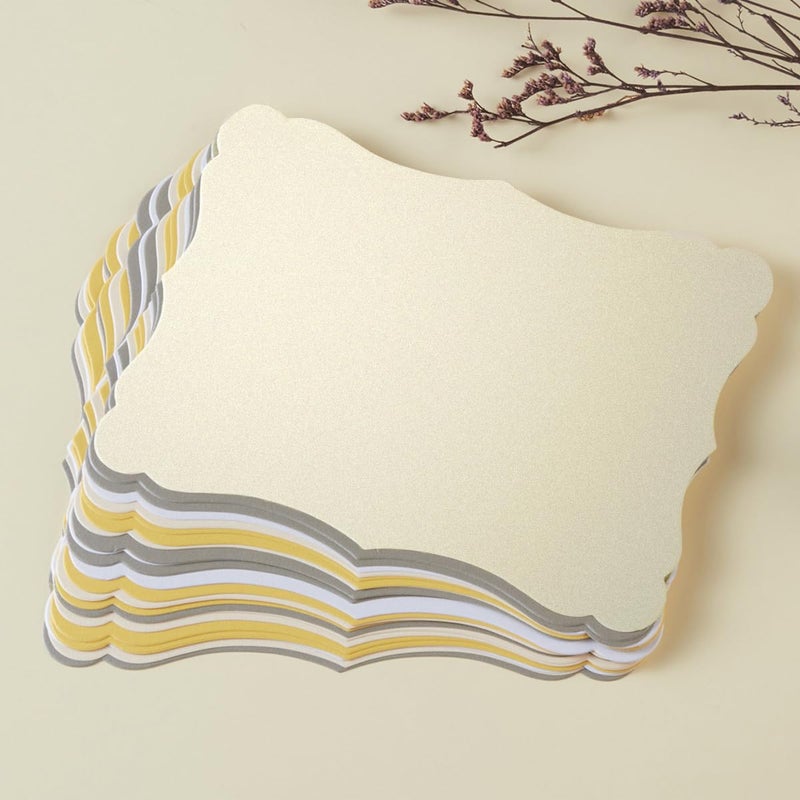 Homtable 50 Pack Shiny Blank Cardstock Greeting Cards for DIY Crafts (Cream Color, 5x7IN) - Image 4