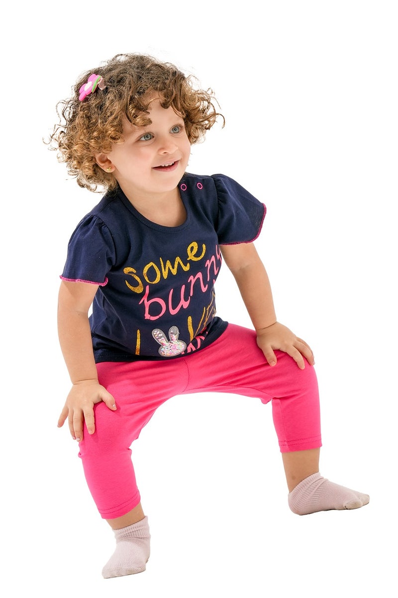JOCKEY Baby Girl Bunny Printed Summer Leggings Set