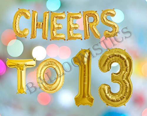 Balloonistics Cheers to Thirteen Foil Balloon Combo Number 13 Foil balloon for Birthday and Anniversary - Image 3