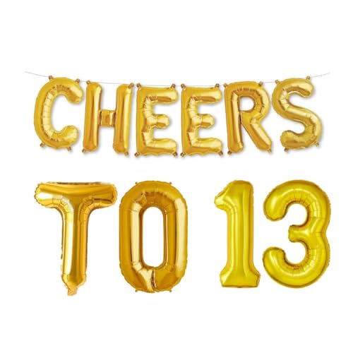 Balloonistics Cheers to Thirteen Foil Balloon Combo Number 13 Foil balloon for Birthday and Anniversary - Image 1