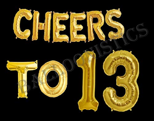 Balloonistics Cheers to Thirteen Foil Balloon Combo Number 13 Foil balloon for Birthday and Anniversary - Image 2