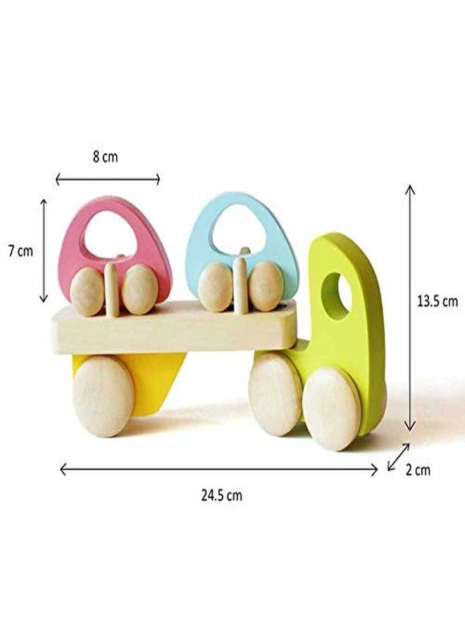 Shumee Wooden Transporter Truck Toy Set | (3+ Years) | Kids Vehicle Playset | Wooden Truck And Cars | Multicolor Toddler Toy | Montessori Carrier | Enhance Creativity & Motor Skills | Gift For Boys - Image 5