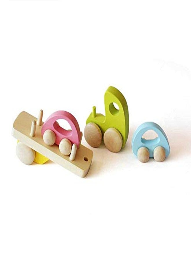 Shumee Wooden Transporter Truck Toy Set | (3+ Years) | Kids Vehicle Playset | Wooden Truck And Cars | Multicolor Toddler Toy | Montessori Carrier | Enhance Creativity & Motor Skills | Gift For Boys - Image 4