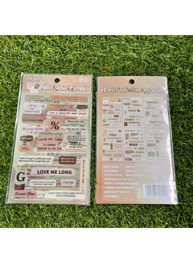 R H LIFESTYLE R H LIFESTYLE 6 Sheets Motivational Quotes, Words Sticker Printed Waterproof Journal Decorative for Scrapbook, Laptop, Card, DIY Art & Craft Project - Image 3