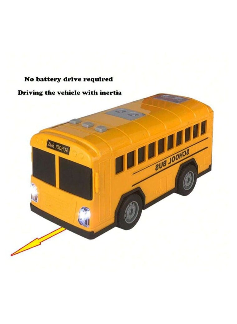 School bus toy car with light and sound effects - 6.6 inches