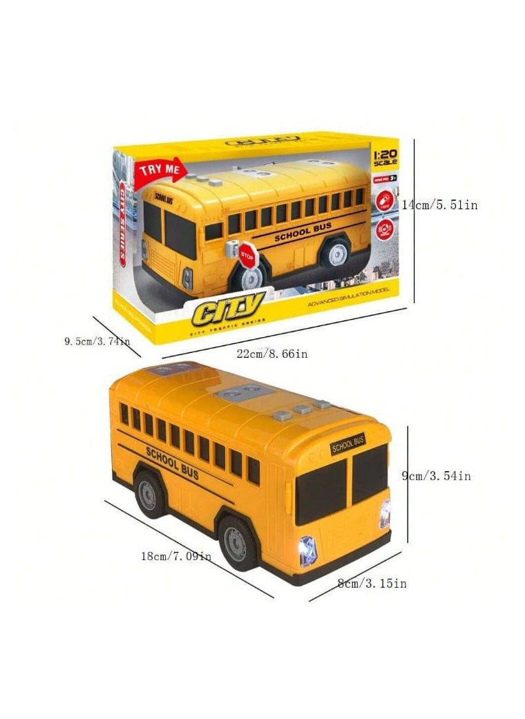 School bus toy car with light and sound effects - 6.6 inches