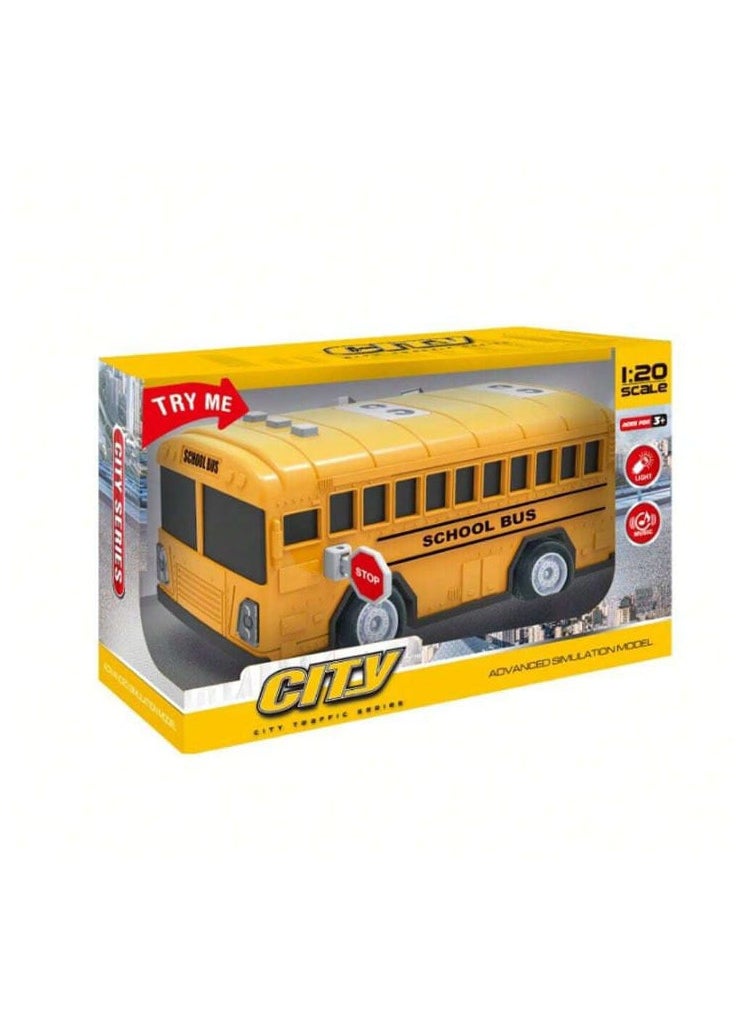 School bus toy car with light and sound effects - 6.6 inches