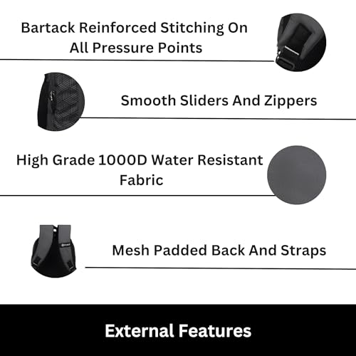 HYDER Cube 30L Unisex Multi-functional Laptop Bag/Backpack for Men and Women - Perfect Bags for College, School, and Business Travel with Padded Sleeve For Laptops Protection (Grey) - Image 5