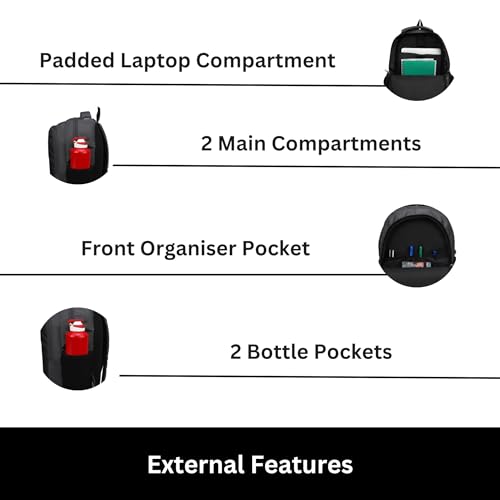 HYDER Cube 30L Unisex Multi-functional Laptop Bag/Backpack for Men and Women - Perfect Bags for College, School, and Business Travel with Padded Sleeve For Laptops Protection (Grey) - Image 4
