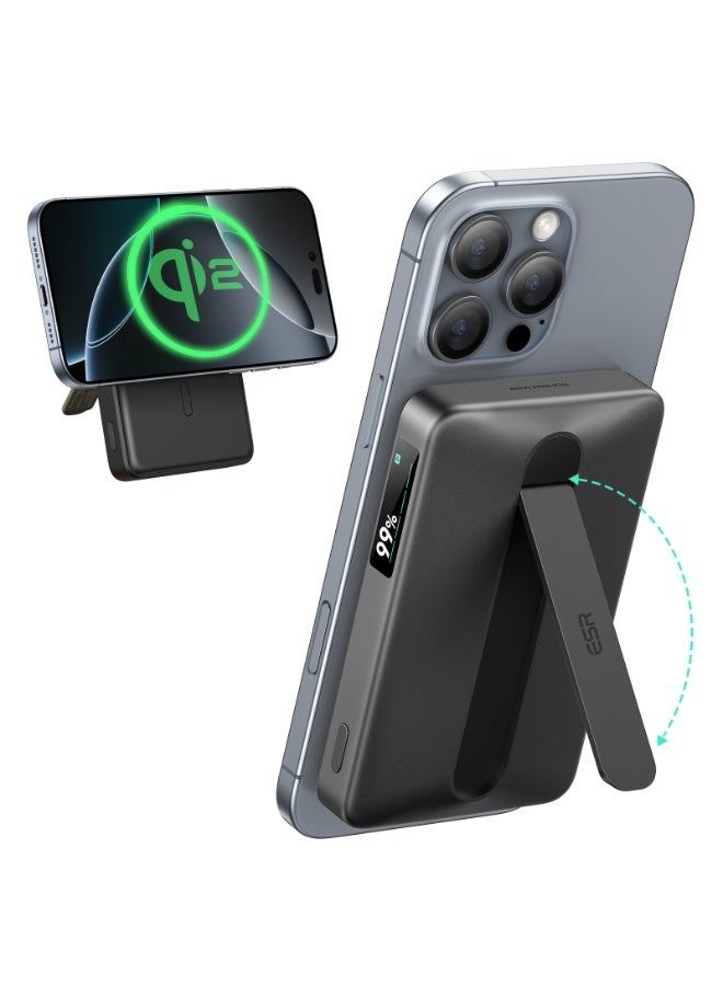 ESR 10000 mAh Qi2 MagSlim Kickstand Power Bank (10K), black - Image 2
