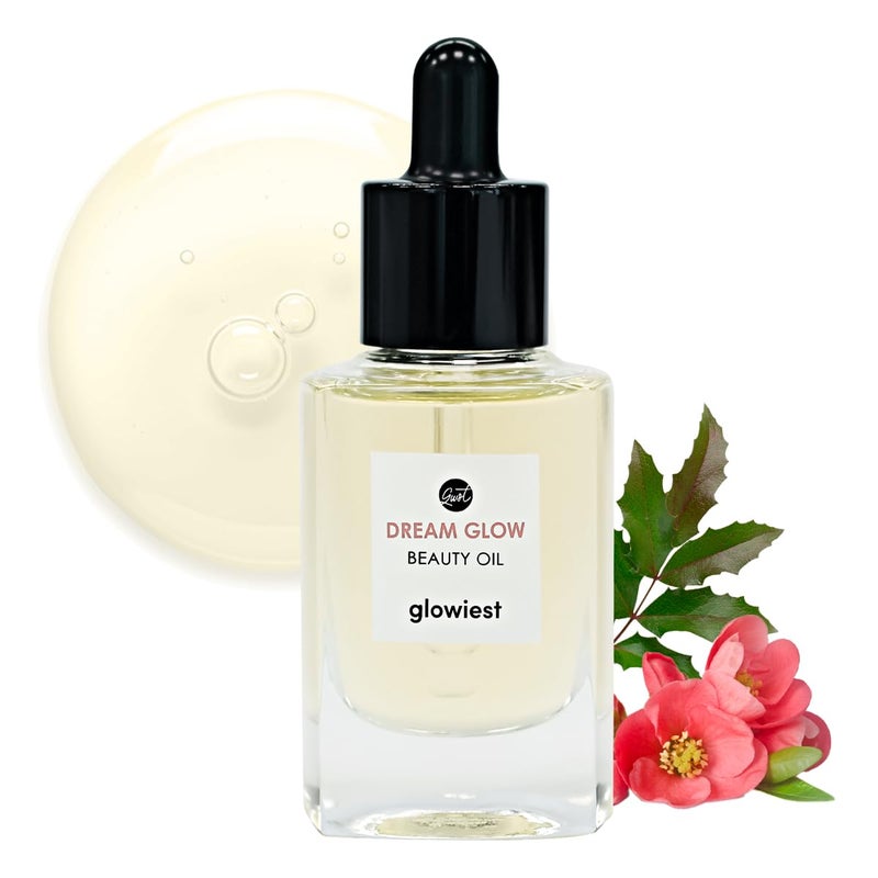 glowiest DREAM GLOW BEAUTY OIL Natural Facial Oil for All Skin Types Clean Beauty Camellia Japonica SeedOil CastorOil 30ml 101 fl oz - Image 1