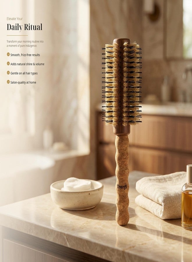 TRENFI Boar Bristle Round Brush 2.5 Inch Double Locked - Image 5