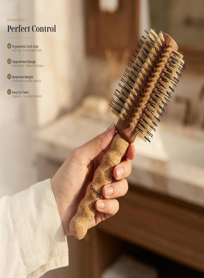 TRENFI Boar Bristle Round Brush 2.5 Inch Double Locked - Image 4
