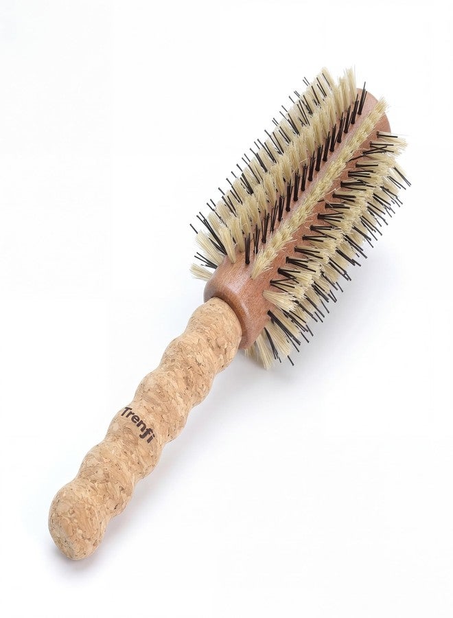 TRENFI Boar Bristle Round Brush 2.5 Inch Double Locked - Image 1