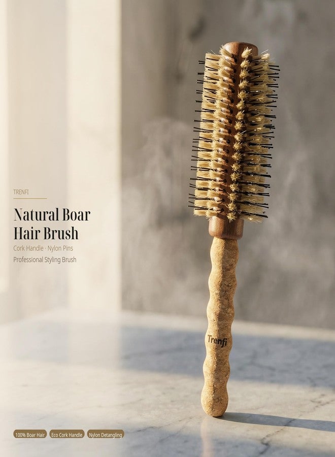 TRENFI Boar Bristle Round Brush 2.5 Inch Double Locked - Image 2