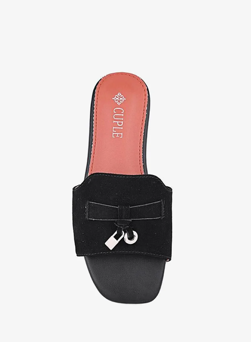 Cuple Black Girls Flat Slides for Women | Best Price UAE