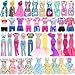 BARWA 11 Sets Doll Clothes Including 2 Sequins Dresses 5 Mermaid Floral Dresses 4 Casual Outfits Tops and Pants for 115 inch Girl Dolls - Image 3