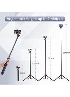 Ulanzi ULANZI MT-79 Extendable Tripod Aluminum, 81" Portable Adjustable Light Stand with 1/4" Screw, 360° Ball Head Camera Phone Tripod for Camera Video Light Smartphone, Lightweight for Travel  - Image 2