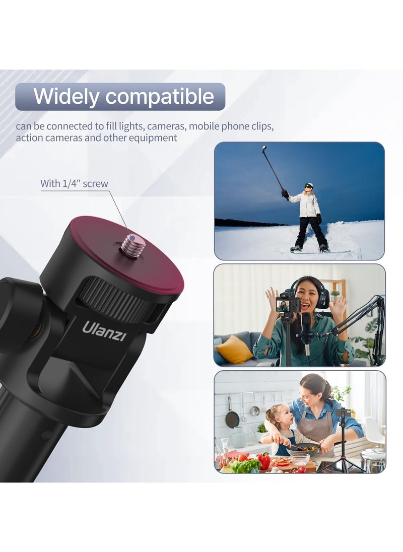 Ulanzi - ULANZI MT-79 Extendable Tripod Aluminum, 81" Portable Adjustable Light Stand with 1/4" Screw, 360° Ball Head Camera Phone Tripod for Camera Video Light Smartphone, Lightweight for Travel - Image 1