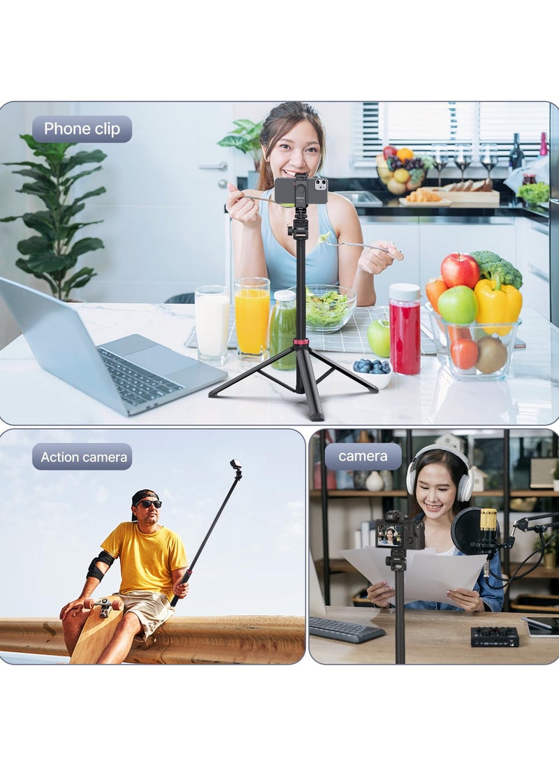 Ulanzi - ULANZI MT-79 Extendable Tripod Aluminum, 81" Portable Adjustable Light Stand with 1/4" Screw, 360° Ball Head Camera Phone Tripod for Camera Video Light Smartphone, Lightweight for Travel - Image 1