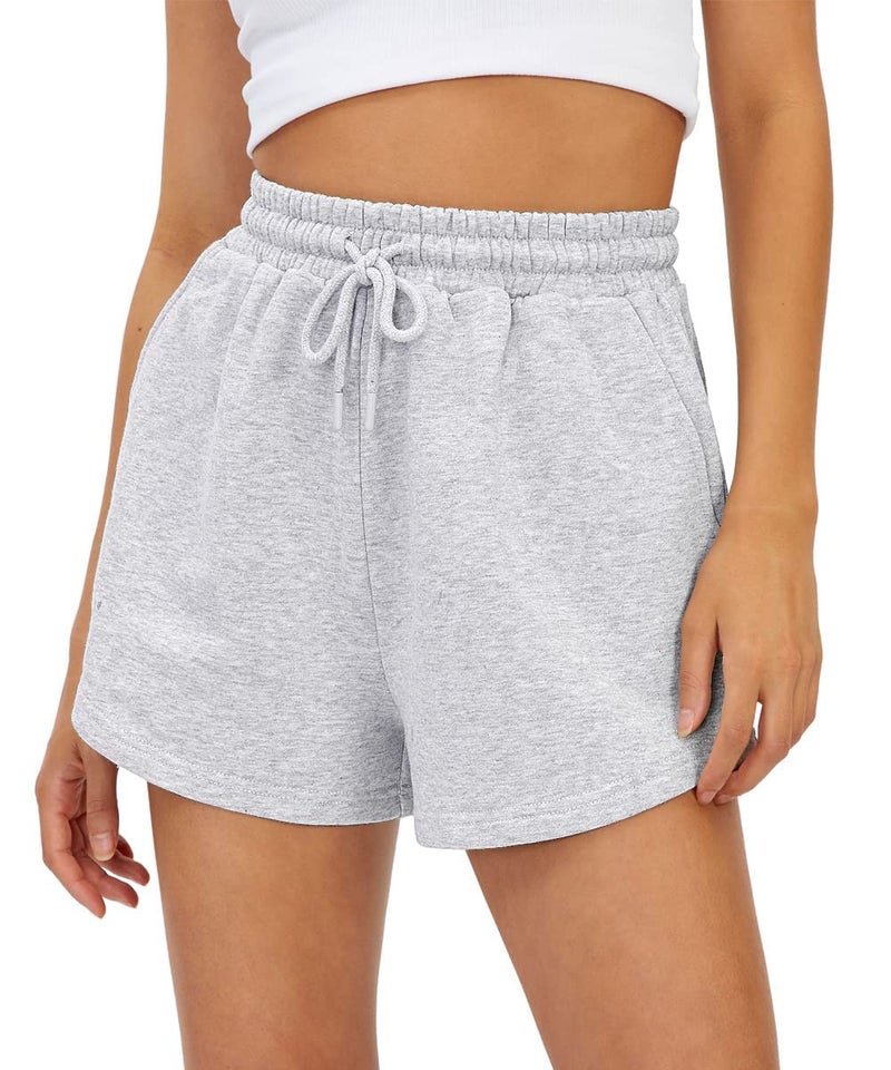 AUTOMET Womens Summer Shorts Casual Sweat Athletic Spring Outfits Beach Vacation Clothes Comfy Fall Fashion 2025 Grey M - Image 1