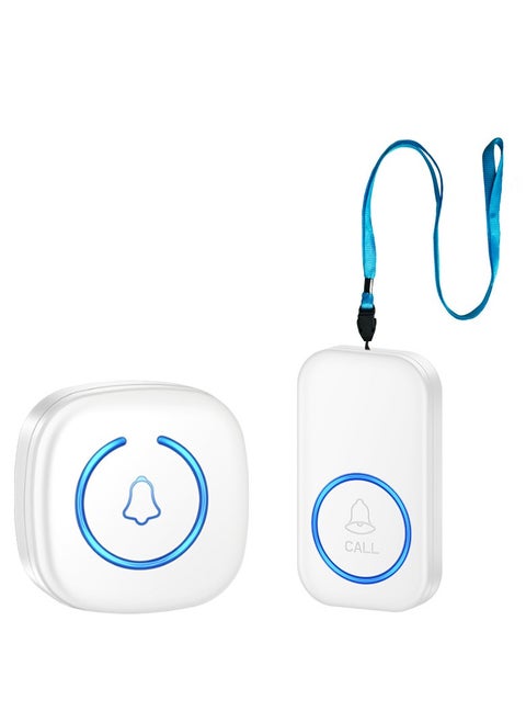Wireless Panic Button Alert System with Remote Control for Elderly, Disabled & Handicapped – 220V Doorbell Receiver, Large Easy-Press Button, Room-to-Room Emergency Call Assistance