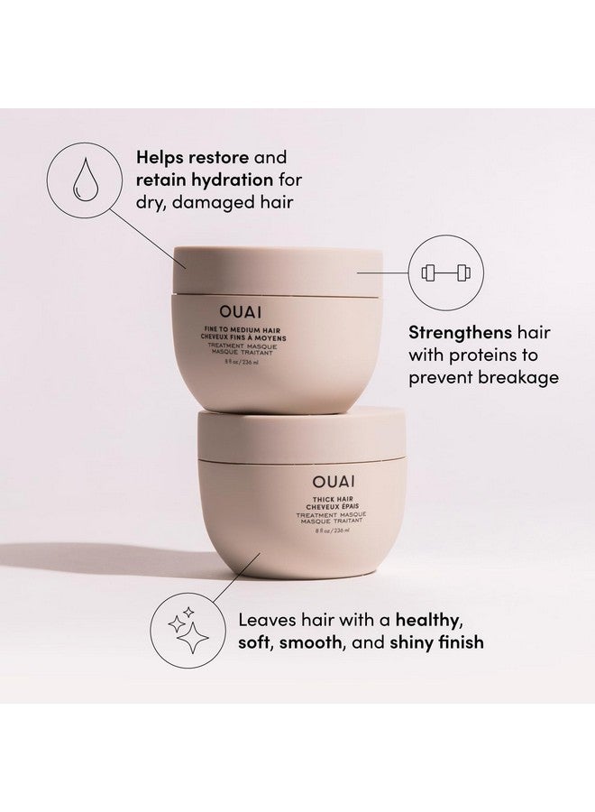 OUAI Fine to Medium Hair Treatment Masque - Hair Mask for Hair Repair, Hydration and Shine - With Shea Butter, Keratin and Panthenol - Paraben, Phthalate and Sulfate Free Hair Care (8 Fl Oz) - Image 2