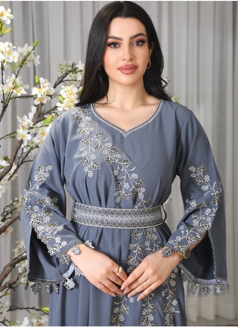 Bint Al Bilad Bintalbilad Saudi Summer Jalabiya for Women New Collection – Lightweight & Breathable Thobe, Abaya & Arabic Dresses for Eid, Weddings & Parties | Embroidered, Modern & Luxury Designs - zr555  - Image 2