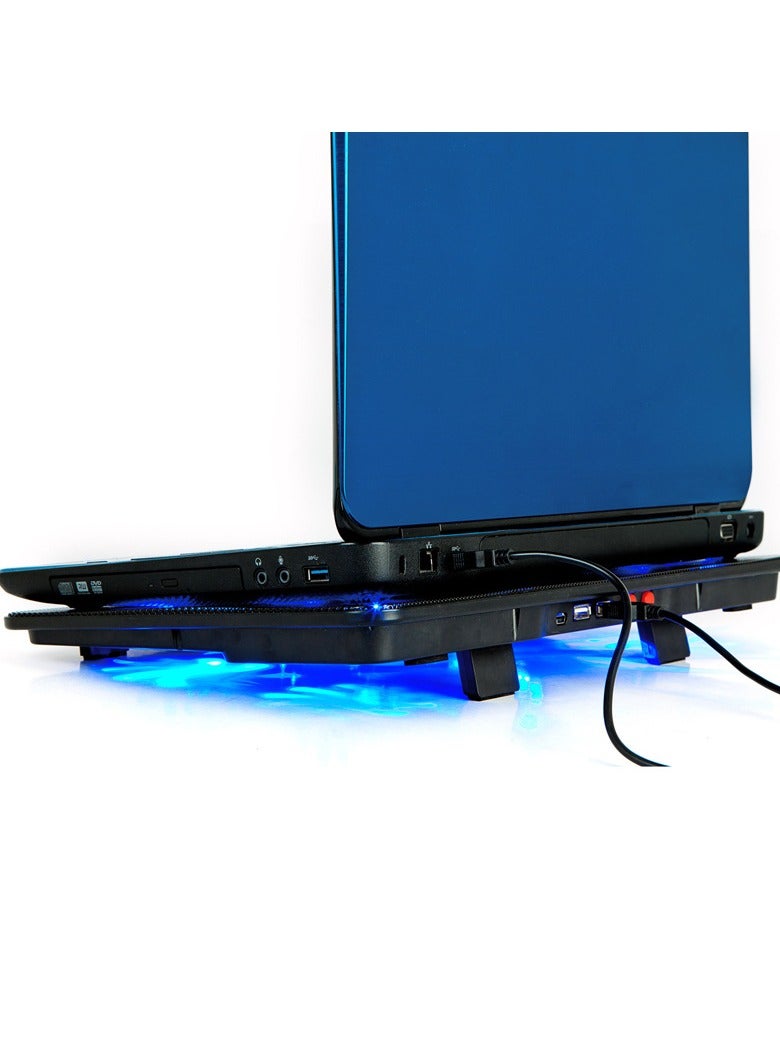 N5 5 Fans Laptop Cooler Stand Cooling Base Black - Image 2