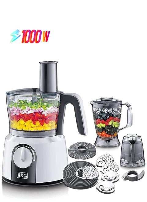 1000W 32 Functions 5-In-1 Food Processor, White - Fx1075-B5