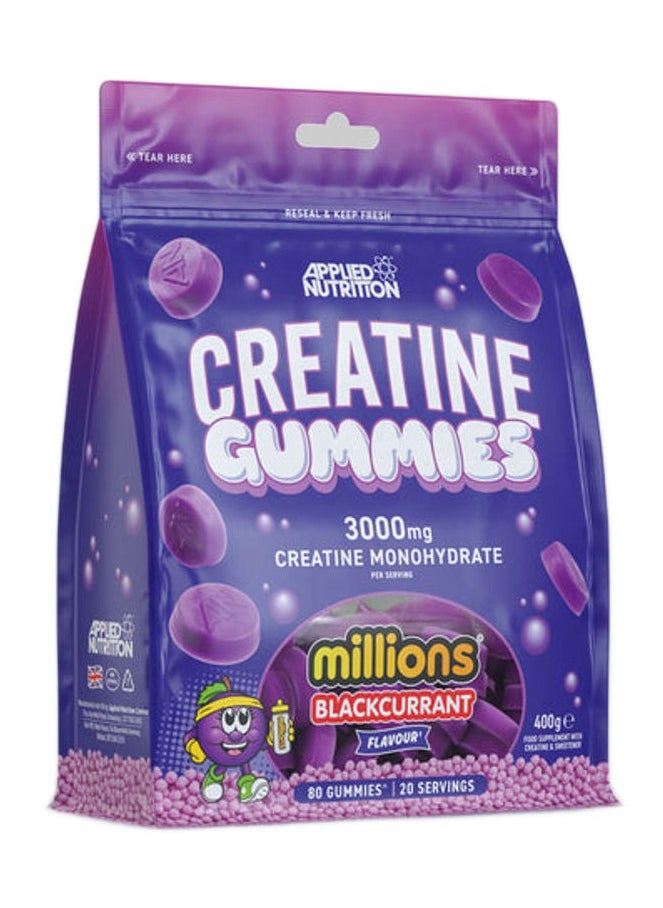 Applied Nutrition - Creatine Gummies, Millions Blackcurant, 80 Gummies (400 Grams) 3000mg Creatine Monohydrate Per Serving - Image 1
