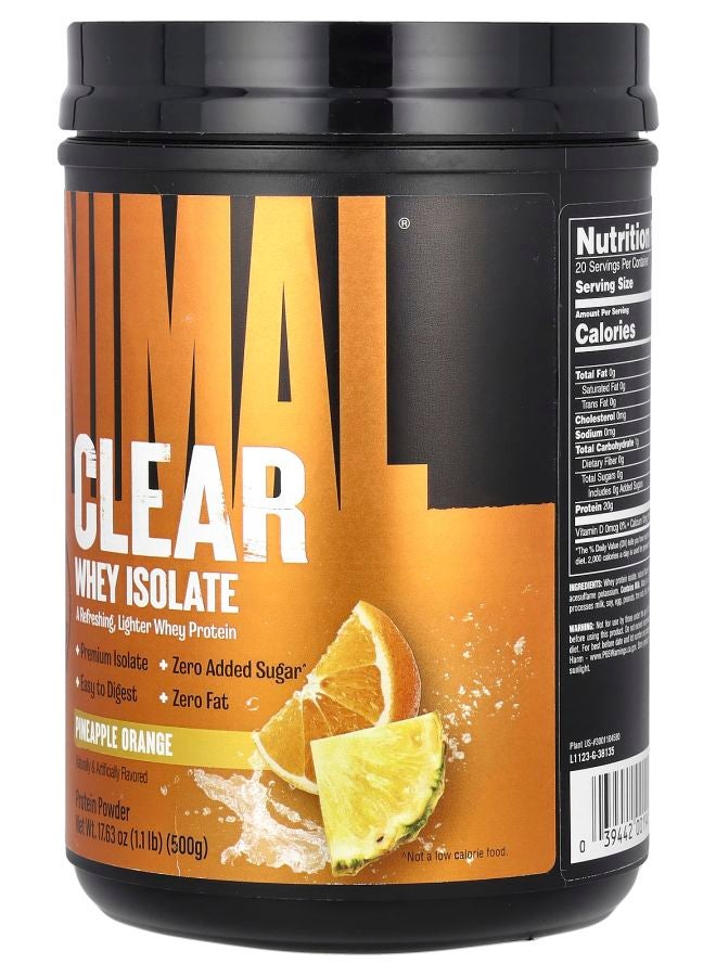 ANIMAL Clear Whey Isolate Pineapple Orange 1.1 lb (500 g) - Image 2
