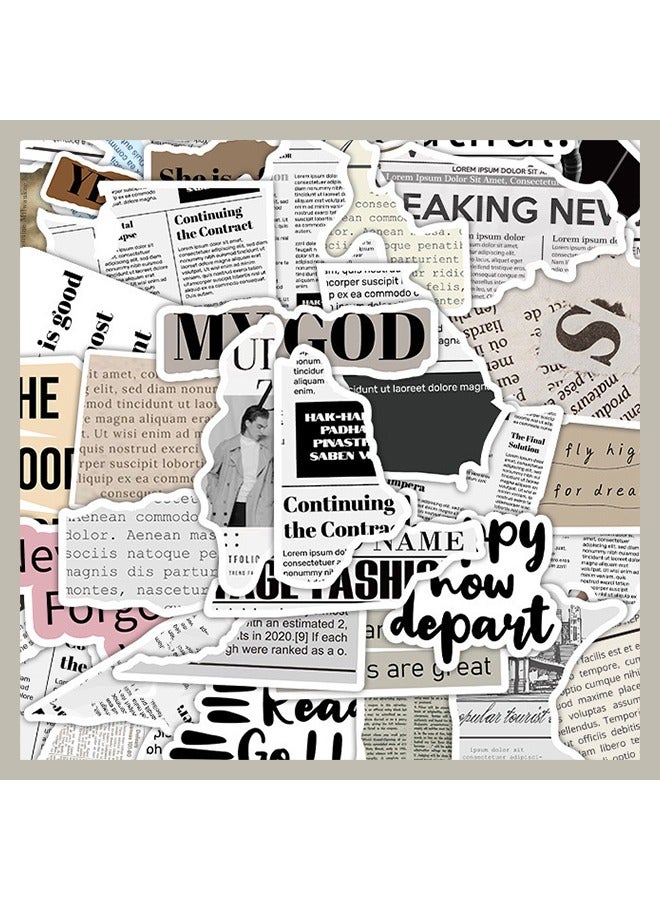 60 Pcs Vintage Stickers - Aesthetic Scrapbook  Junk Journal Supplies - Waterproof Stickers for Laptops, Water Bottles, DIY Crafts - Perfect for Journaling  Planners - Image 1