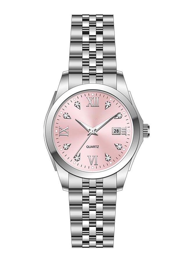 BESTKANG Women's Bracelet Watch Stainless Steel Quartz Watch Luminous Waterproof Watch Business Watches for Women (Pink) - Image 1