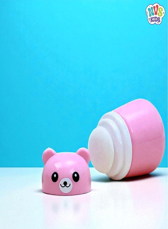 NVS KIDS Baby Powder Puff | Baby Powder Puff | Powder Puff For Babies | Puff Powder Box (Panda-Pink),Pack Of 1 - Image 2