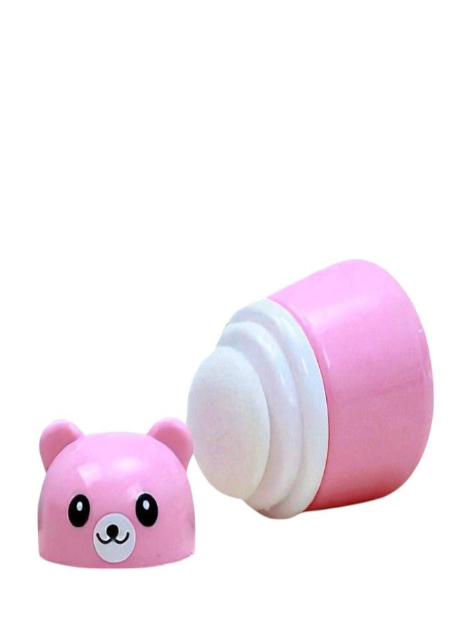 NVS KIDS Baby Powder Puff | Baby Powder Puff | Powder Puff For Babies | Puff Powder Box (Panda-Pink),Pack Of 1 - Image 1