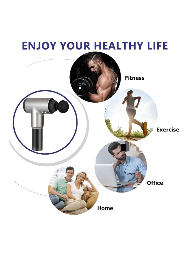 إم دي اتش إل مسدس مساج بالعلاج الحراري الساخن والبارد لتخفيف الآلام، جهاز تدليك عميق للعضلات مع 6 مستويات سرعة قابلة للتعديل و7 رؤوس مختلفة – مسدس تدليك يدوي محمول وهادئ لتدليك الجسم والرقبة والكتفين والظهر والذراعين والقدمين – بطارية طويلة العمر وتصميم مريح وخفيف للرياضيين والاسترخاء والتعافي - Image 3