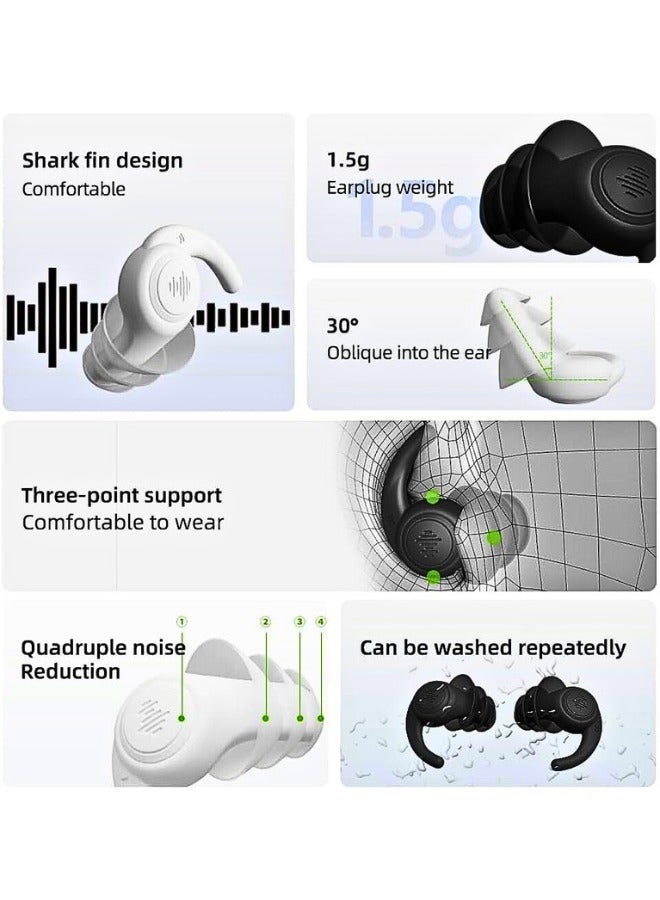 Chase Up Reusable Noise Cancelling Earplugs – 2 Pairs Soft Silicone Sleeping Ear Plugs with Travel Case, Waterproof & Comfortable for Sleep, Swimming, Travel & Work  - Image 3