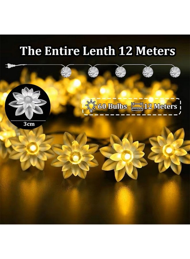fizzytech fizzytech Plastic String Lights of Home Decoration Diwali Light for Party Birthday Diwali Christmas Navratri Valentine Gift Home Decoration Light (60 LED Lotus WW)  - Image 3