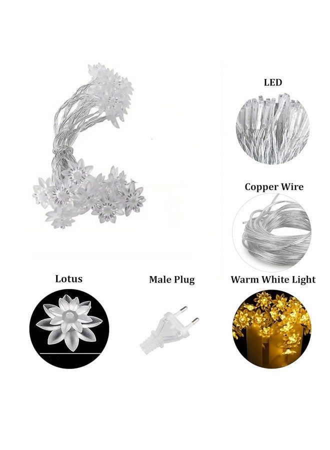 fizzytech fizzytech Plastic String Lights of Home Decoration Diwali Light for Party Birthday Diwali Christmas Navratri Valentine Gift Home Decoration Light (60 LED Lotus WW)  - Image 2