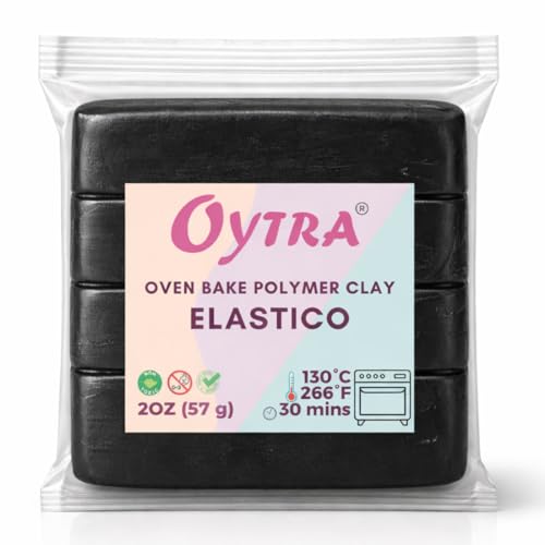 Oytra 57g Polymer Oven Bake Clay for Jewelry Making Elastico Series (Black) - Image 1